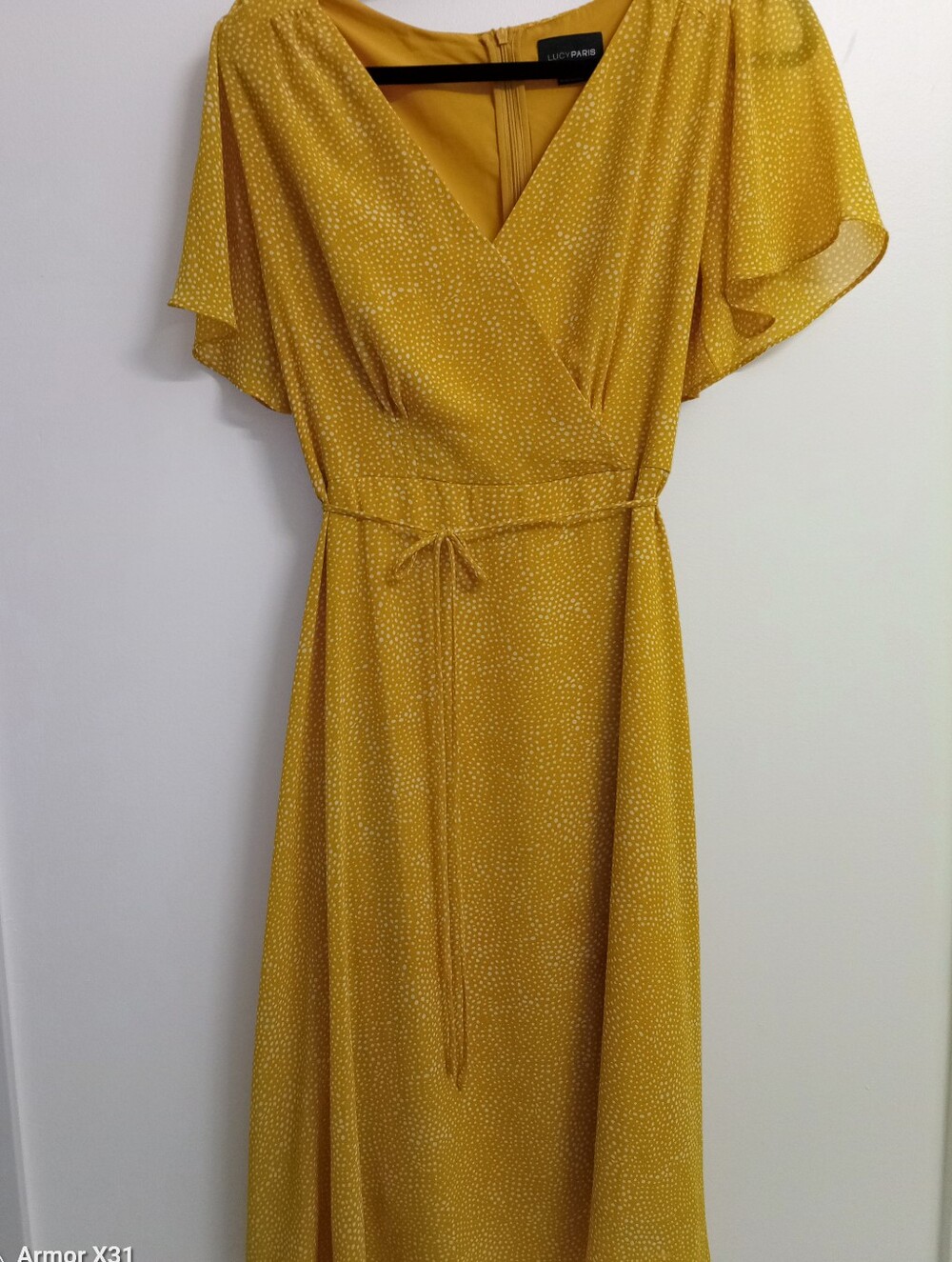 Lucy Paris Yellow Polka Dot Dress with White Dots